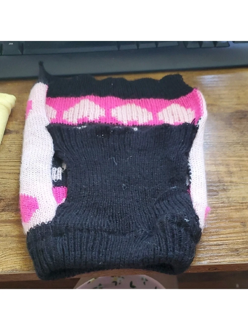 Pink and Black Dog Sweater